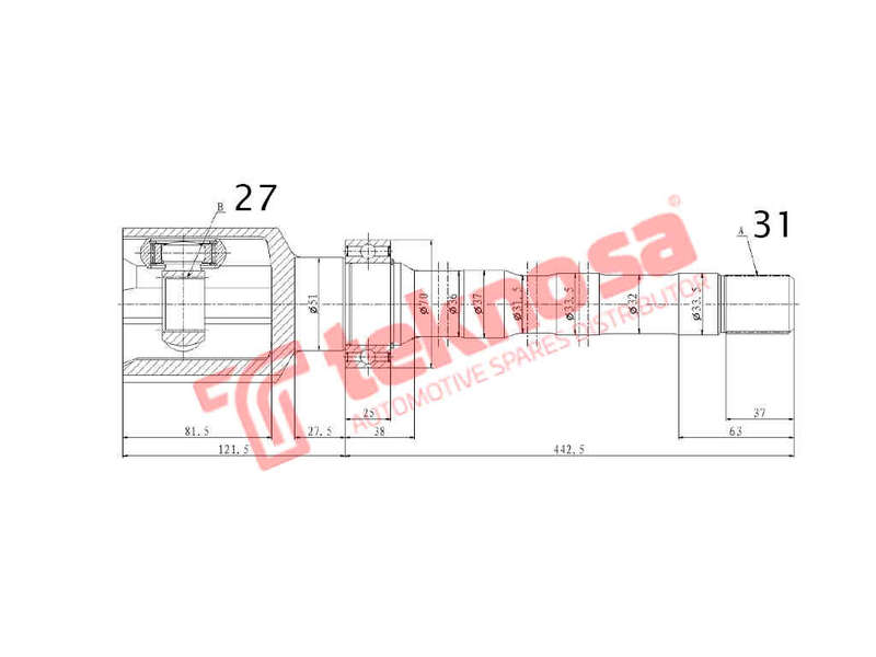 INNER CV JOINT - MZ4015 (TEKNOSA)