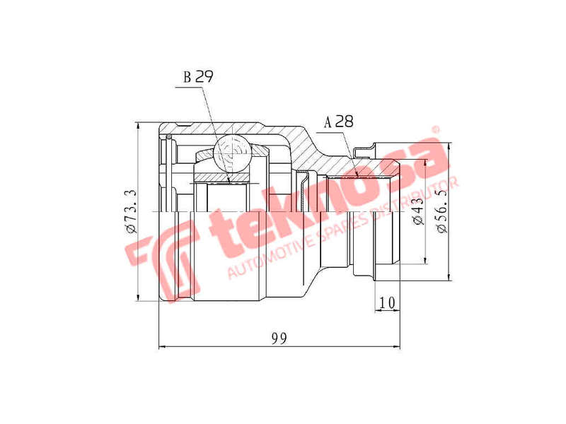 INNER CV JOINT - MZ4017 (TEKNOSA)