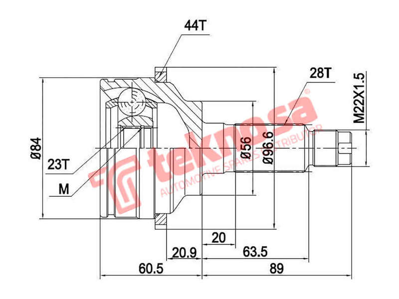 OUTER CV JOINT - MZ5713A (TEKNOSA)