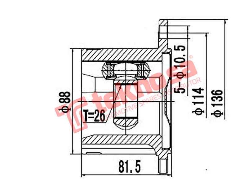 INNER CV JOINT - NI4021 (TEKNOSA)