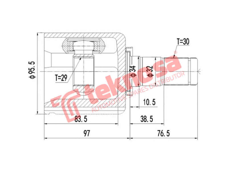 INNER CV JOINT - NI4043 (TEKNOSA)