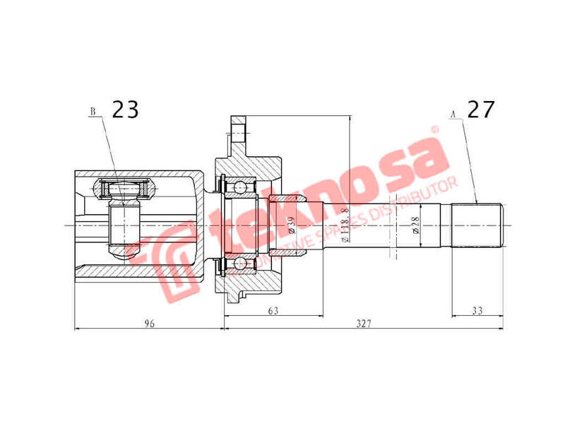 INNER CV JOINT - NI4044 (TEKNOSA)