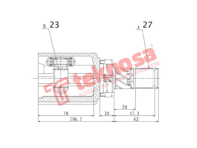 INNER CV JOINT - NI4045 (TEKNOSA)