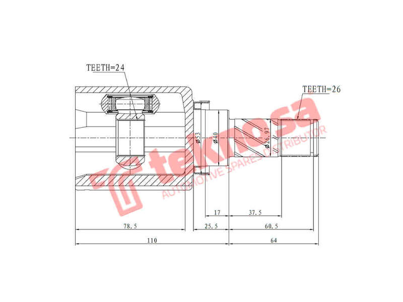 INNER CV JOINT - NI4047 (TEKNOSA)