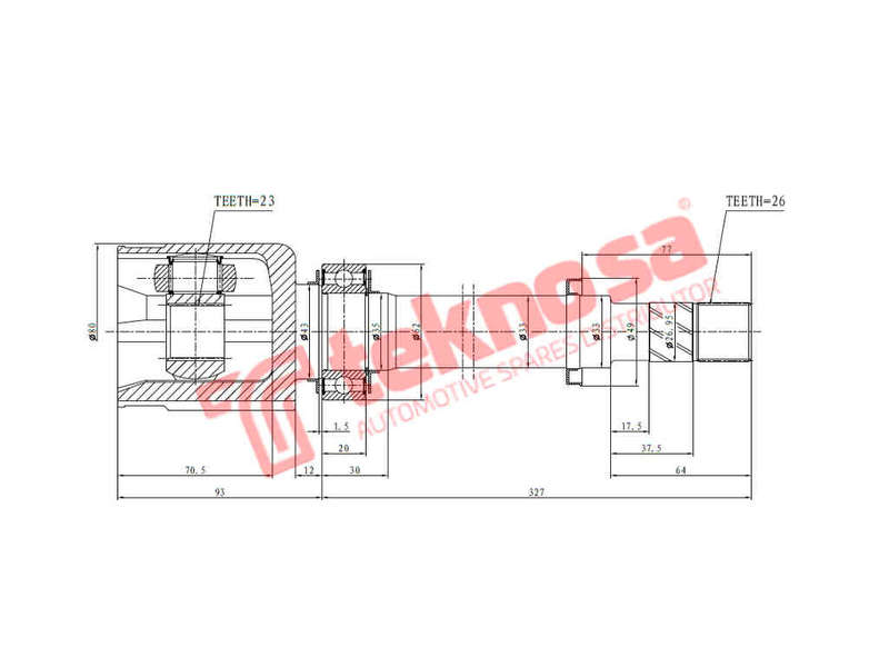 INNER CV JOINT - NI4052 (TEKNOSA)