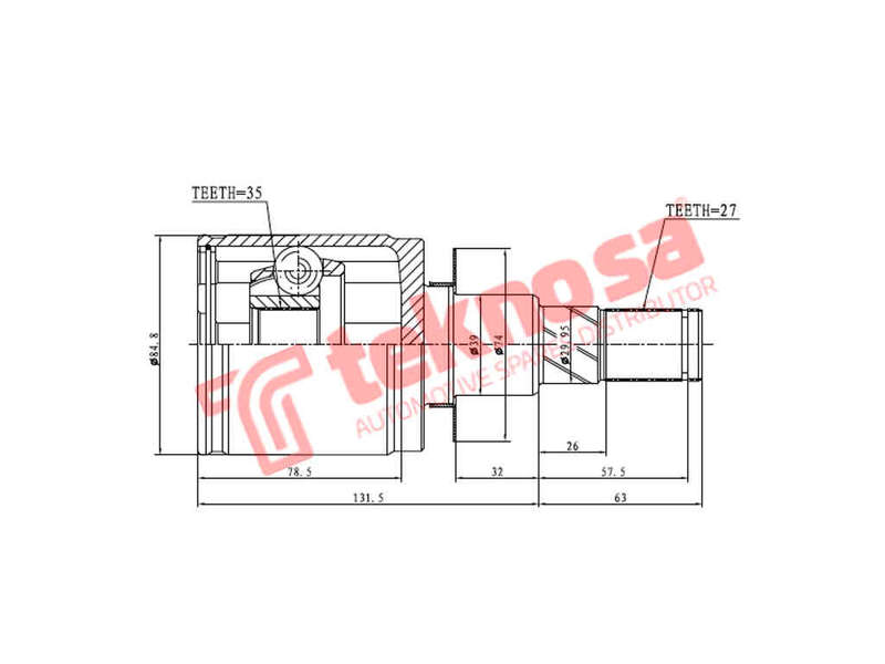 INNER CV JOINT - NI4053 (TEKNOSA)