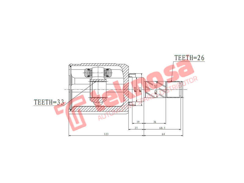 INNER CV JOINT - NI4057 (TEKNOSA)