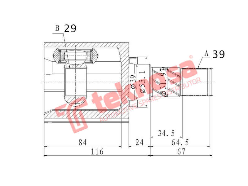 INNER CV JOINT - NI4065 (TEKNOSA)