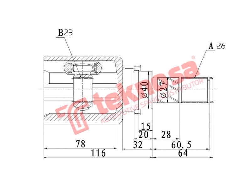 INNER CV JOINT - NI4072 (TEKNOSA)