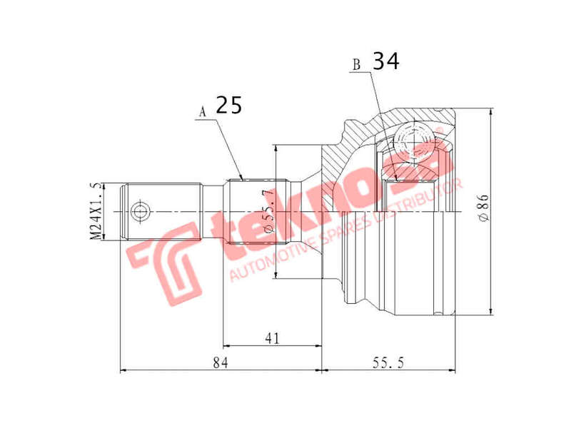 OUTER CV JOINT - OP3019 (TEKNOSA)