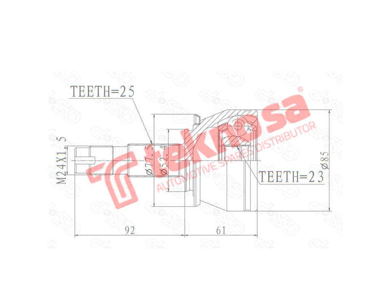 INNER CV JOINT - OP3020 (TEKNOSA)