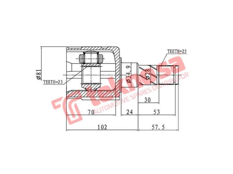 INNER CV JOINT - OP4020 (TEKNOSA)