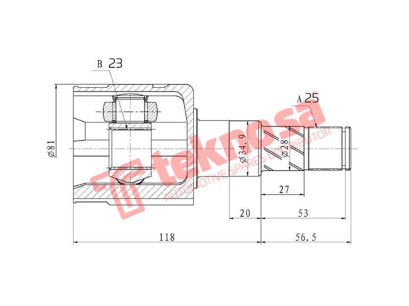 INNER CV JOINT - OP4028 (TEKNOSA)