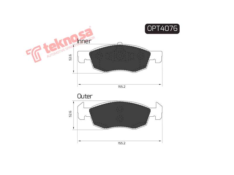 BRAKE PAD SET - OPT4076 (OPTIMA)
