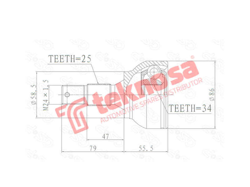 OUTER CV JOINT - PT3005 (TEKNOSA)