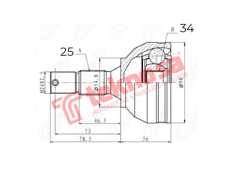 INNER CV JOINT - PT3006 (TEKNOSA)