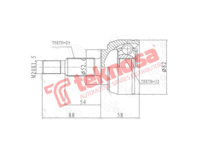 OUTER CV JOINT - RN3025 (TEKNOSA)