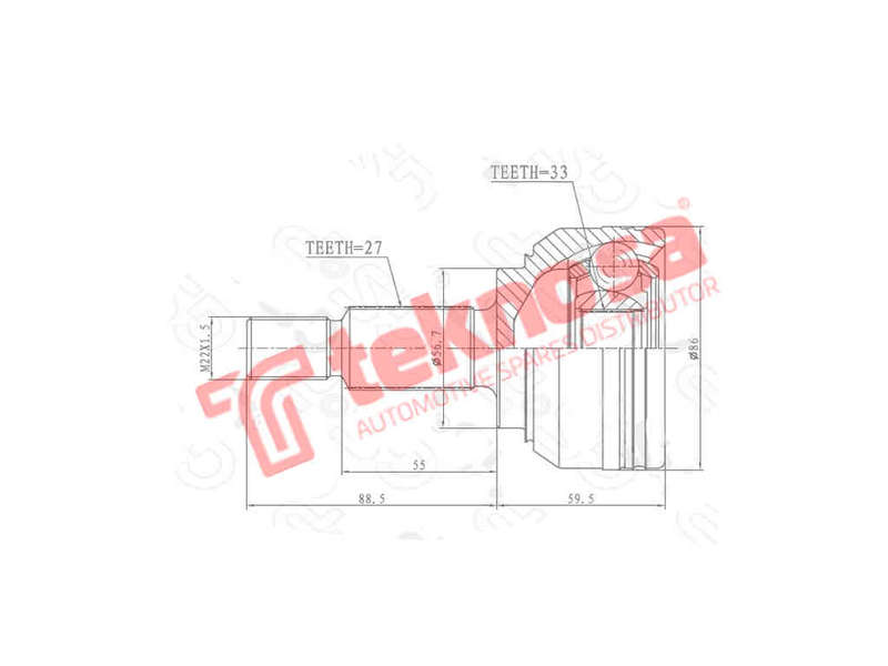 OUTER CV JOINT - RN3030 (TEKNOSA)