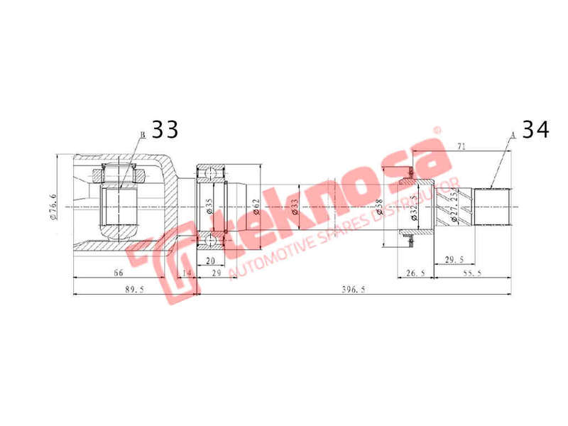 INNER CV JOINT - RN4019 (TEKNOSA)