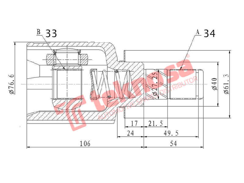 INNER CV JOINT - RN4020 (TEKNOSA)