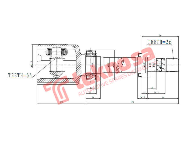 INNER CV JOINT - RN4023 (TEKNOSA)