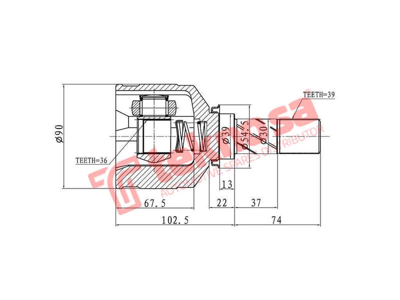 INNER CV JOINT - RN4026 (TEKNOSA)