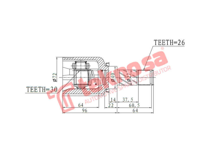 INNER CV JOINT - RN4033 (TEKNOSA)