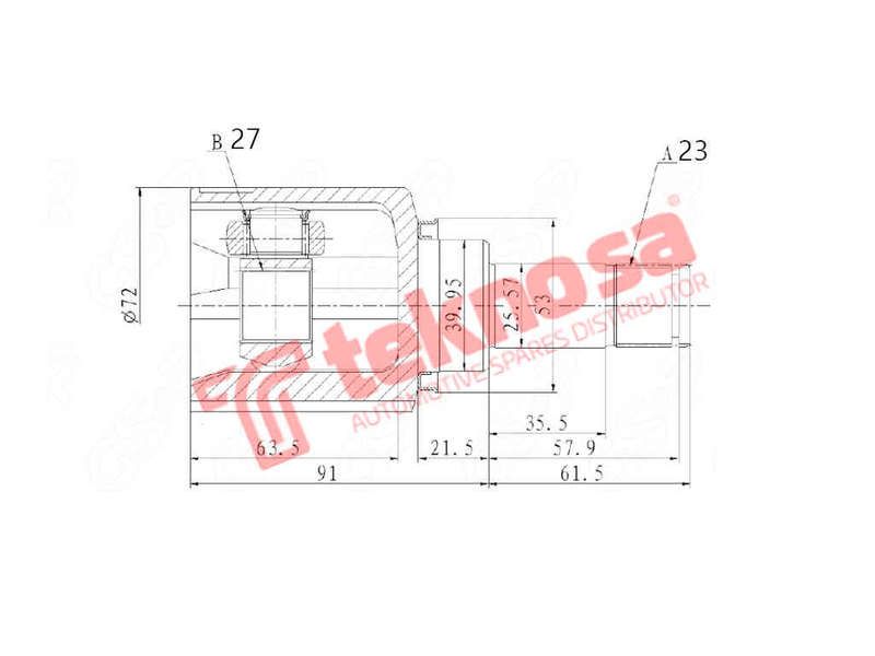 INNER CV JOINT - RN4034 (TEKNOSA)