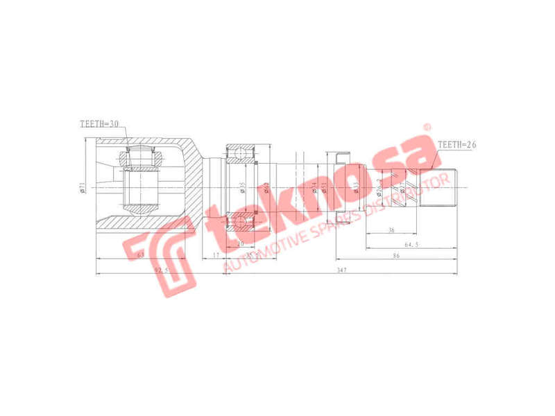 INNER CV JOINT - RN4037 (TEKNOSA)