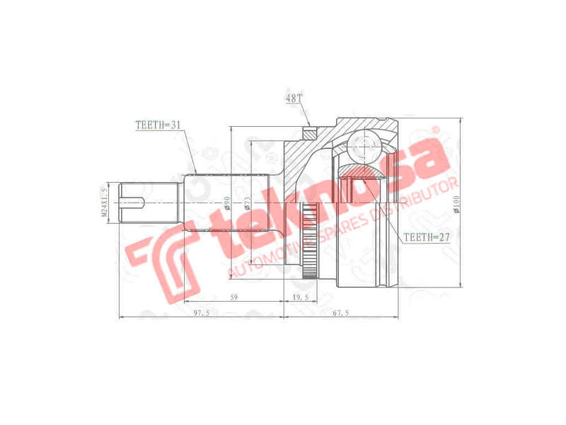OUTER CV JOINT - RV3020A (TEKNOSA)