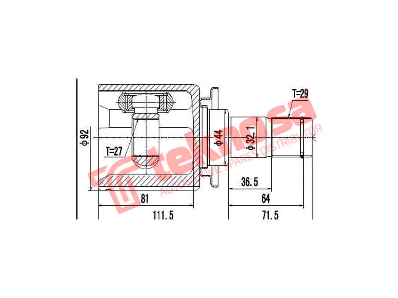 INNER CV JOINT - RV4016 (TEKNOSA)