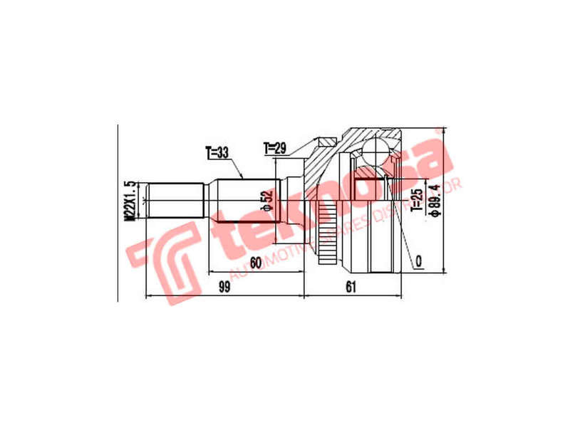 OUTER CV JOINT - SA3002A (TEKNOSA)