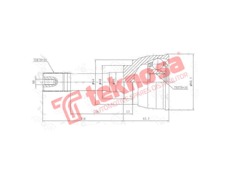 OUTER CV JOINT - SU3013 (TEKNOSA)