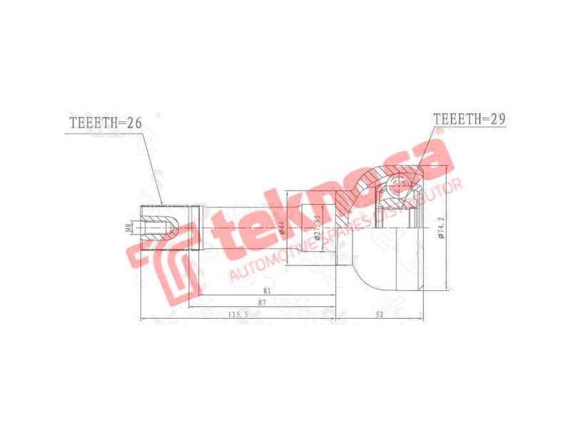 OUTER CV JOINT - SU3016 (TEKNOSA)
