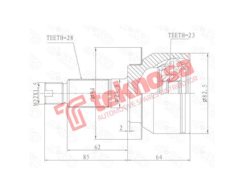OUTER CV JOINT - SU3020 (TEKNOSA)