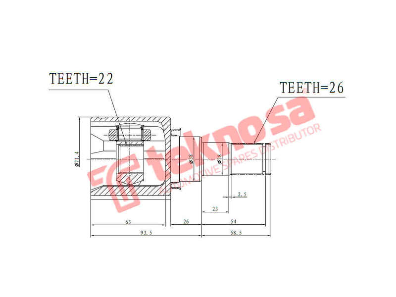 INNER CV JOINT - SU4004 (TEKNOSA)