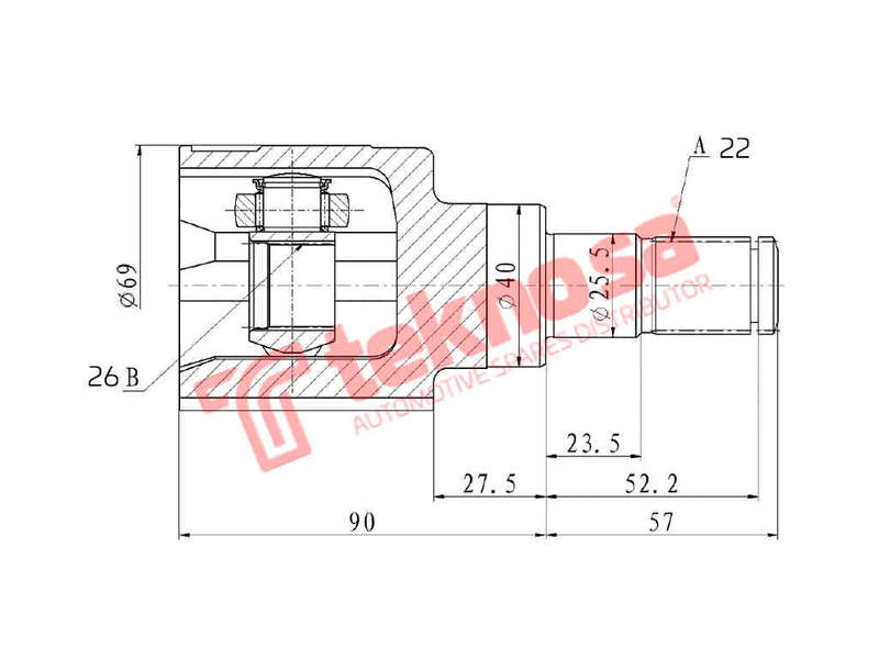 INNER CV JOINT - SU4007 (TEKNOSA)