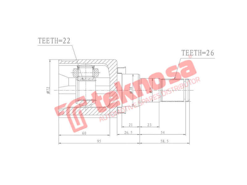 INNER CV JOINT - SU4008 (TEKNOSA)