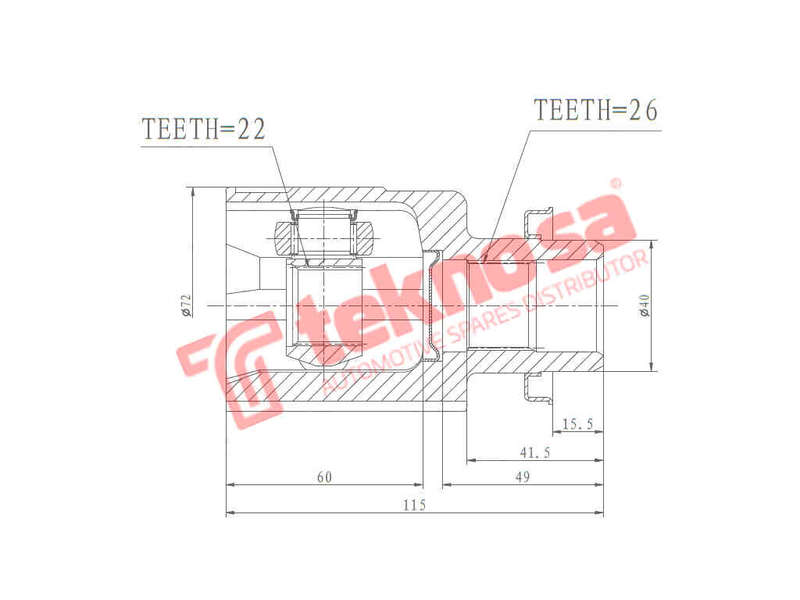 INNER CV JOINT - SU4009 (TEKNOSA)