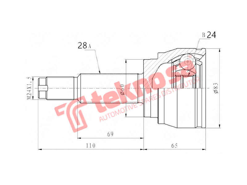 OUTER CV JOINT - SY3001 (TEKNOSA)