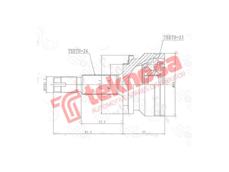 OUTER CV JOINT - TO3018 (TEKNOSA)