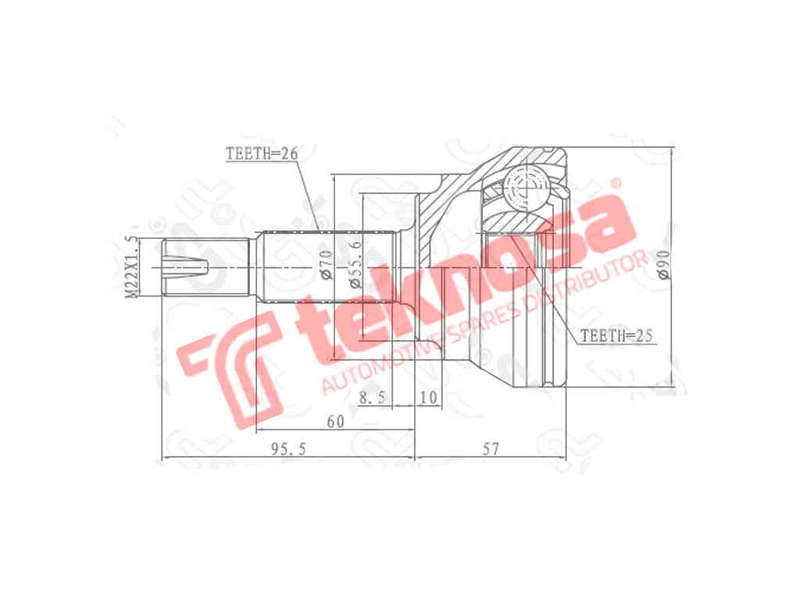 OUTER CV JOINT - TO3019 (TEKNOSA)