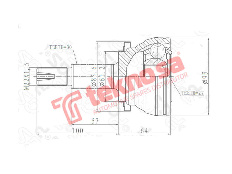 OUTER CV JOINT - TO3021 (TEKNOSA)