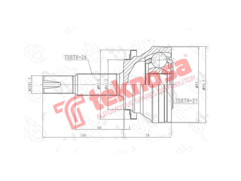 OUTER CV JOINT - TO3022 (TEKNOSA)