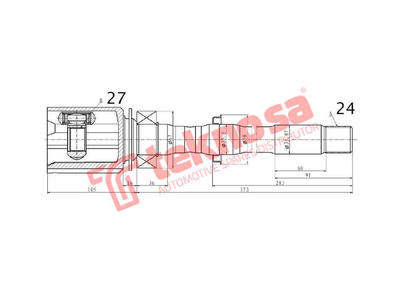 INNER CV JOINT - TO4032 (TEKNOSA)