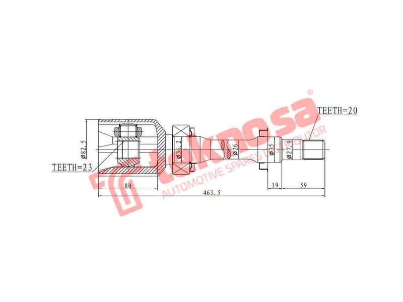 INNER CV JOINT - TO4033 (TEKNOSA)