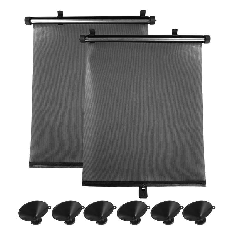 Car Window Shade Retractable Mesh Sunshade Set