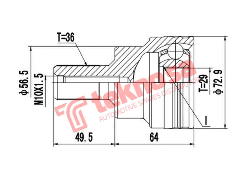 OUTER CV JOINT - VO3008 (TEKNOSA)