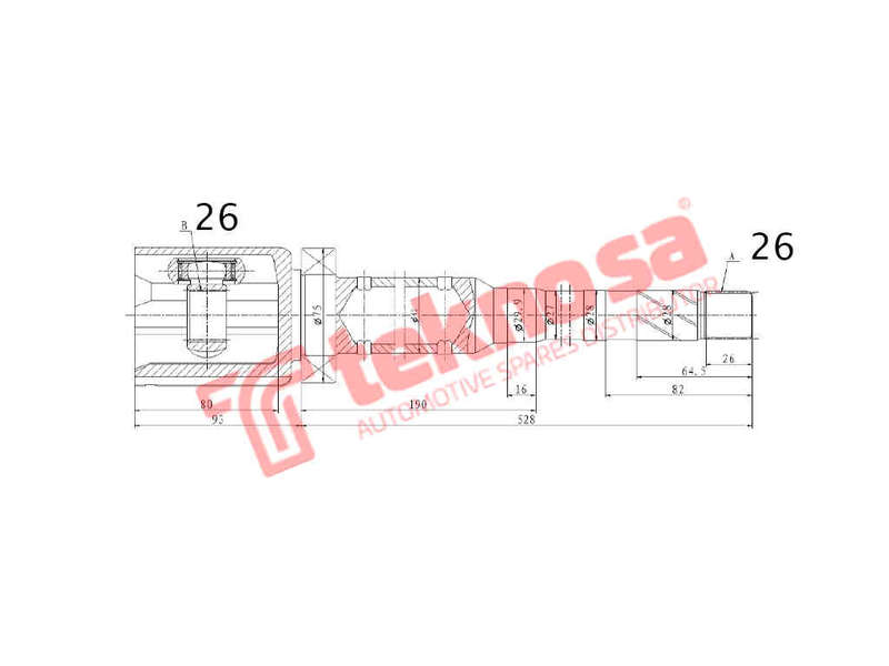 INNER CV JOINT - VO4016 (TEKNOSA)