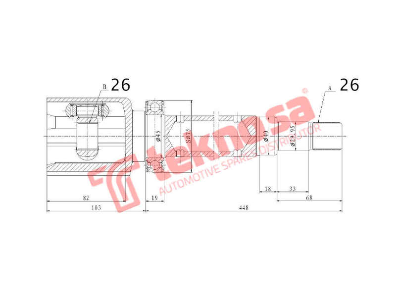 INNER CV JOINT - VO4017 (TEKNOSA)